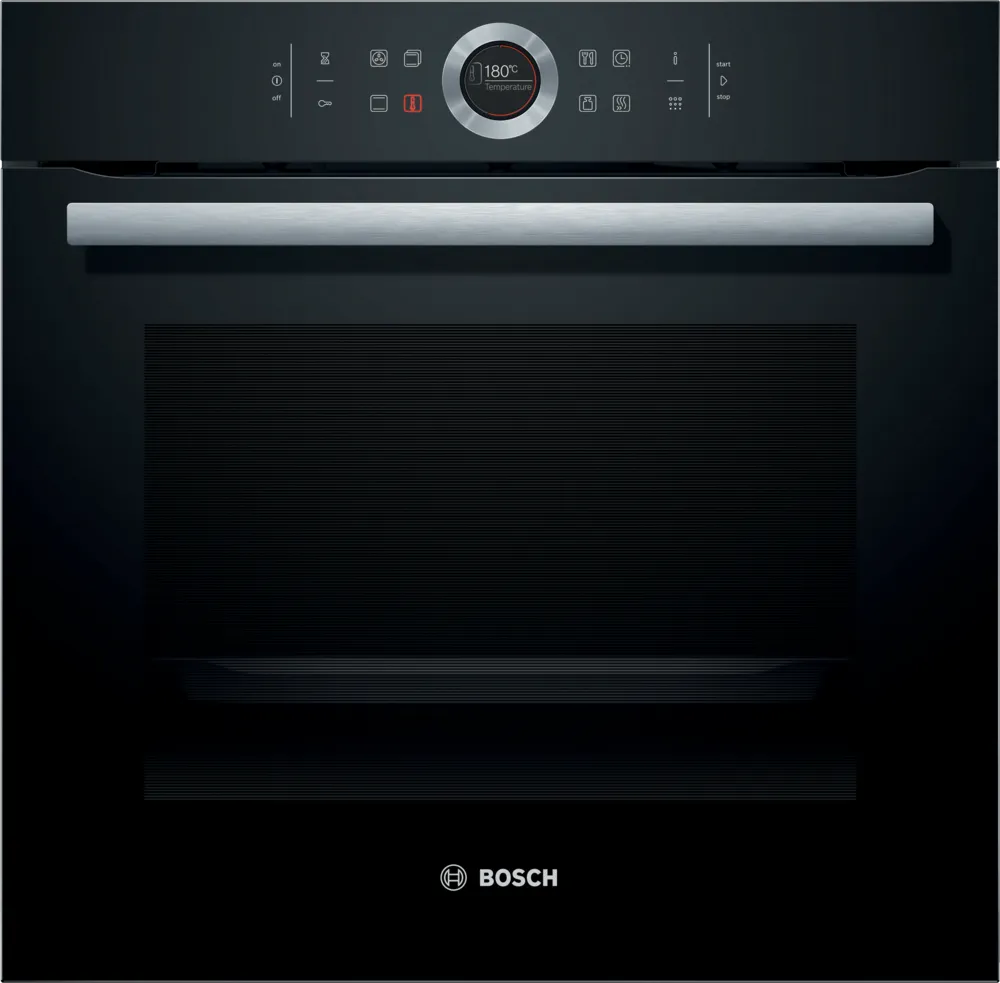 Forno Bosch Serie 8 HBG675BB1 - 71L, Pirolitico, Display TFT, Classe A+, Nero